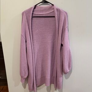 Lavender Open-Front Women's Sweater cardigan